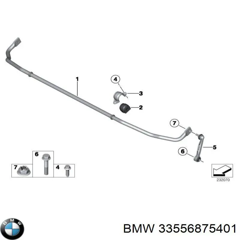 Soporte, estabilizador eje trasero para BMW iX3 (G08)