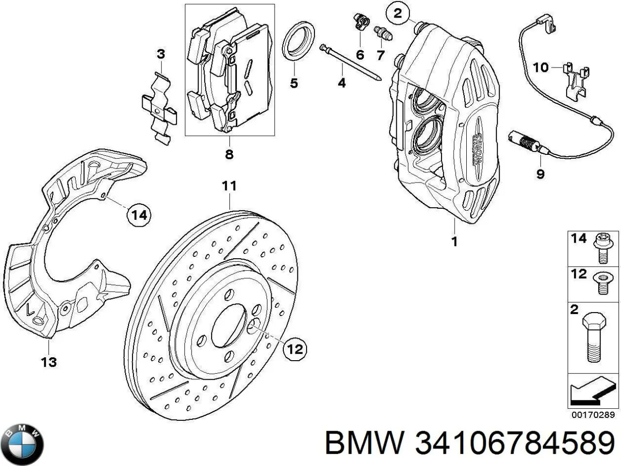 Pinza de freno delantera izquierda BMW 34106784589 precio, desde 84,22 EUR