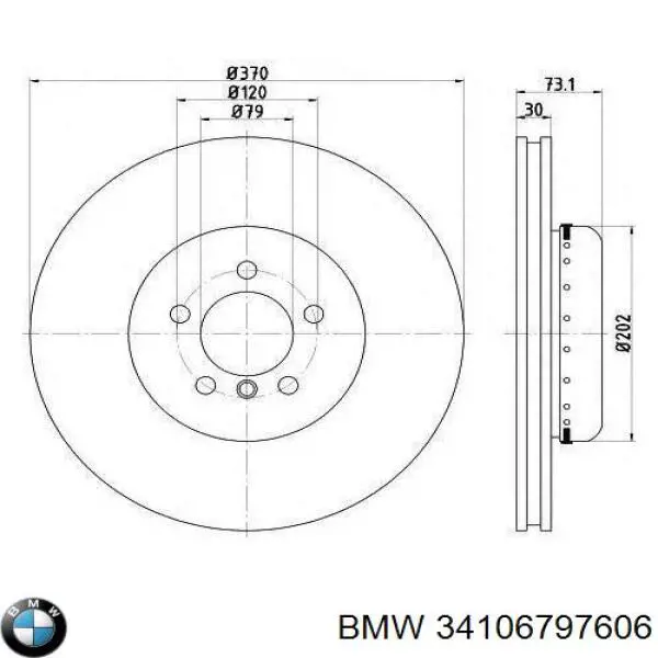 34106797606 BMW disco de freno delantero