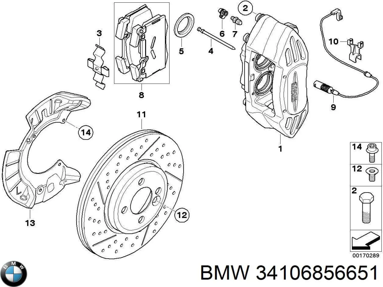 Pinza de freno delantera izquierda BMW 34106856651 precio, desde 84,22 EUR