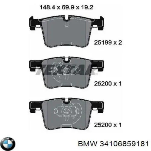 Pastillas de freno 34106859181 BMW