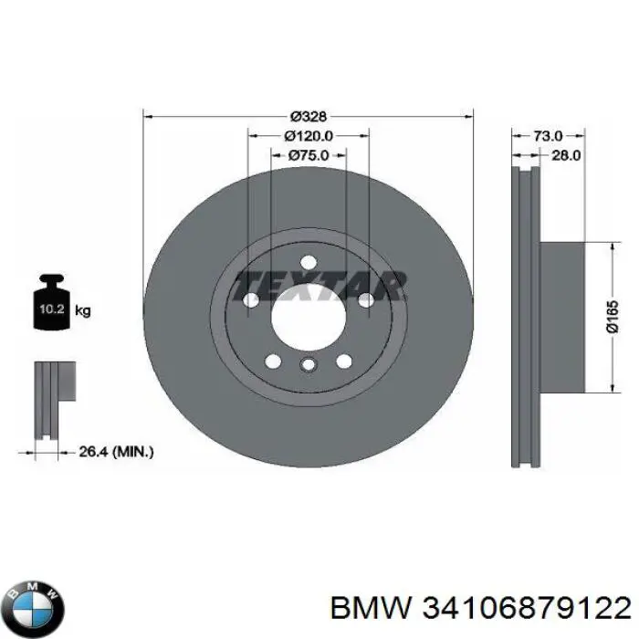 Disco de freno 34106879122 BMW