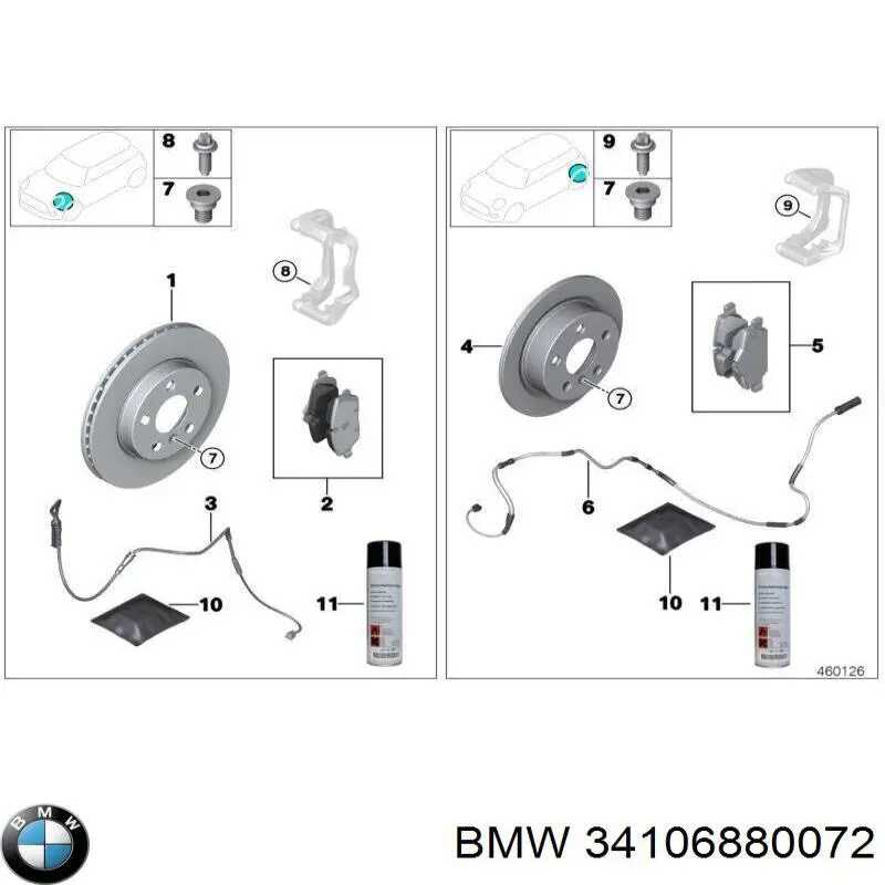 Frenos delanteros BMW 34106880072 precio, desde 103,29 EUR
