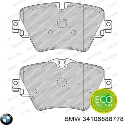 Comprar 34106888778 BMW Pastillas delanteras de freno