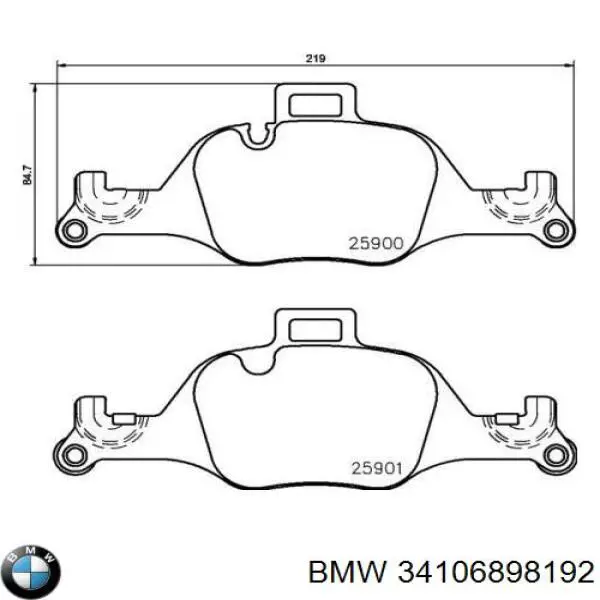 34106898192 BMW pastillas de freno delanteras