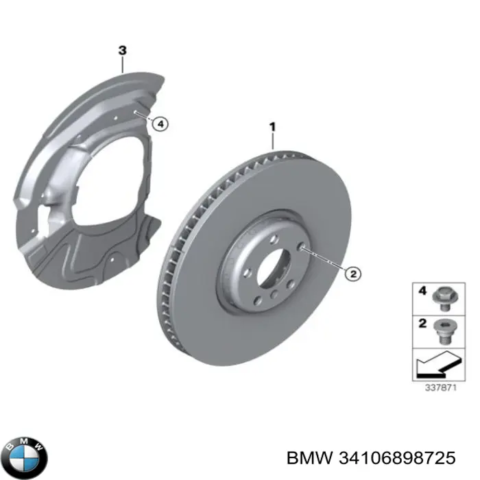 Comprar 34106898725 BMW Freno de disco delantero