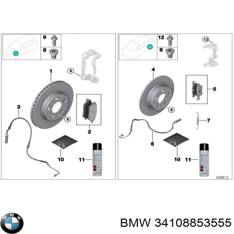 Frenos delanteros BMW 34108853555 precio, desde 116,78 EUR