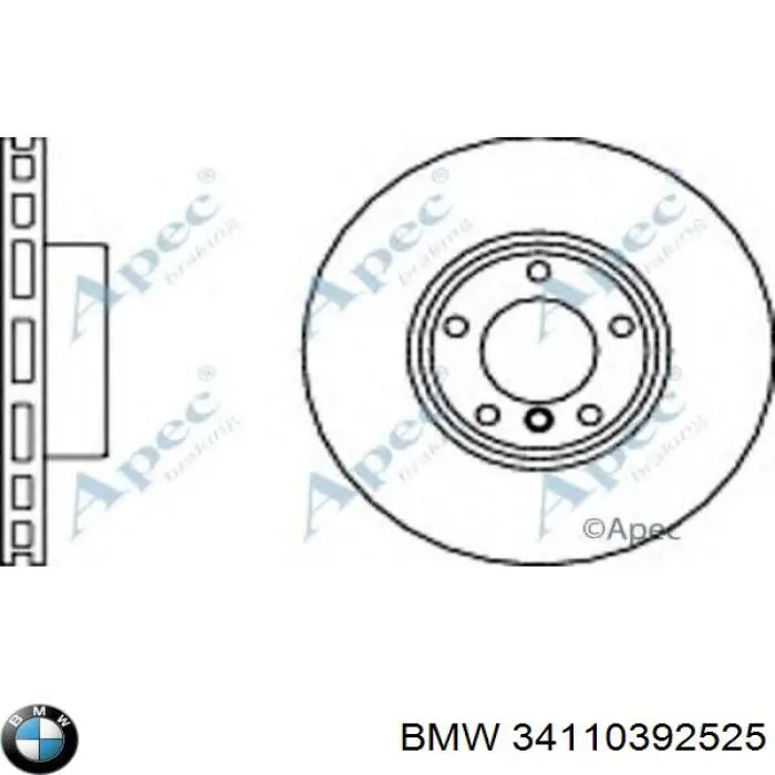 34110392525 BMW freno de disco delantero