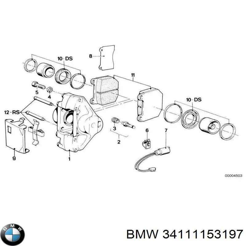 Tornillo/Valvula purga de aire, Pinza de freno Delantero BMW 34111153197