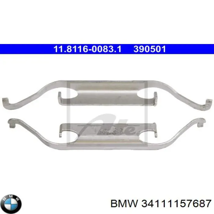 34111157687 BMW conjunto de muelles almohadilla discos delanteros