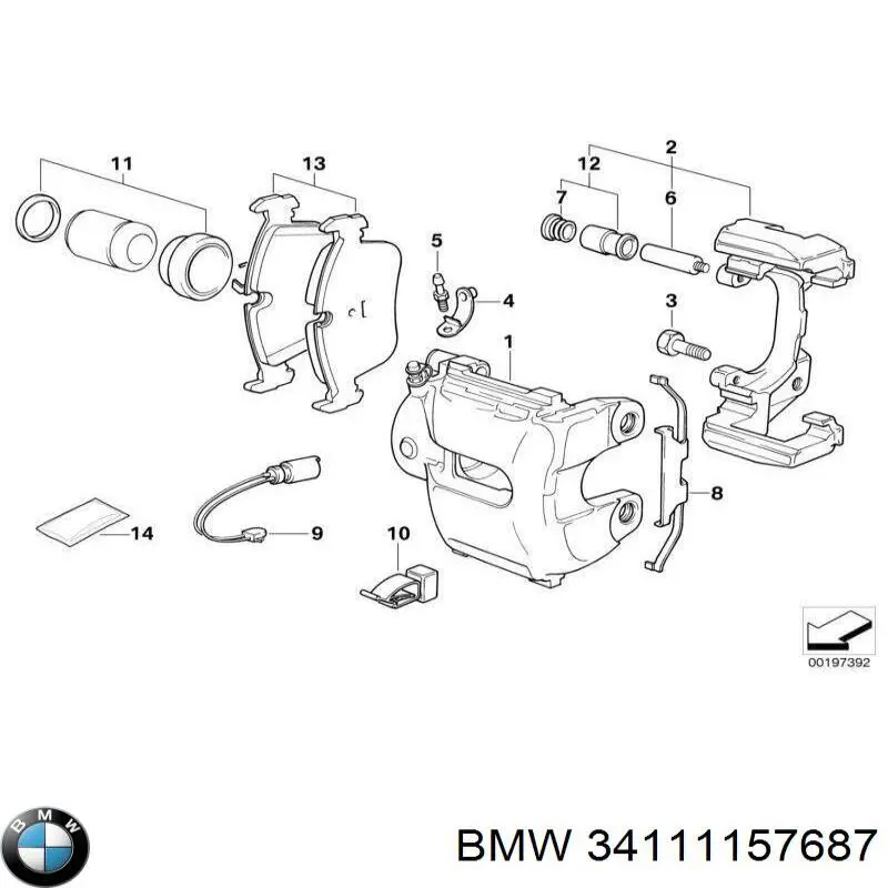 Comprar 34111157687 BMW Juego de resortes de sujeción de pastillas de freno delanteras