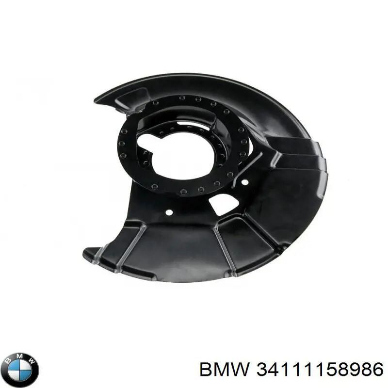 34111158986 BMW chapa protectora contra salpicaduras, disco de freno delantero derecho