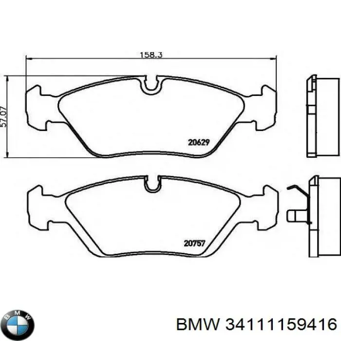 34111159416 BMW pastillas de freno delanteras