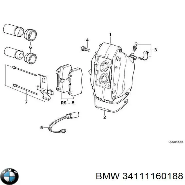 34111160188 BMW juego de reparación, pinza de freno delantero