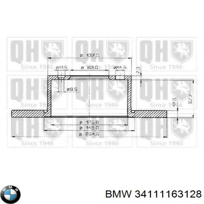 Disco de freno delantero BMW 34111163128