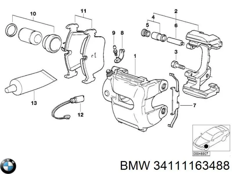 34111163488 BMW conjunto de muelles almohadilla discos delanteros