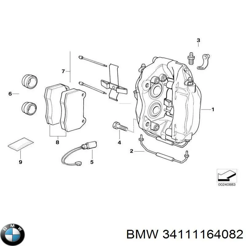 34111163517 BMW conjunto de muelles almohadilla discos delanteros