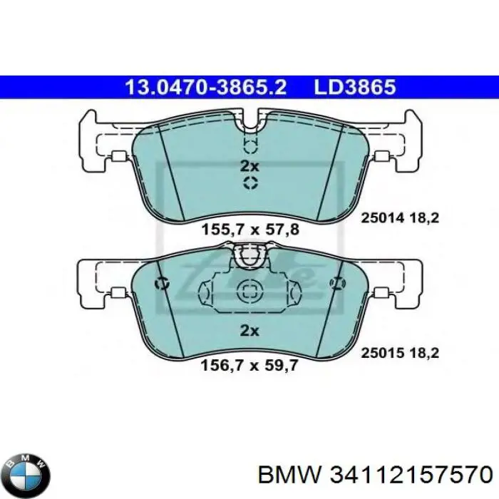 Pastillas de freno 34112157570 BMW