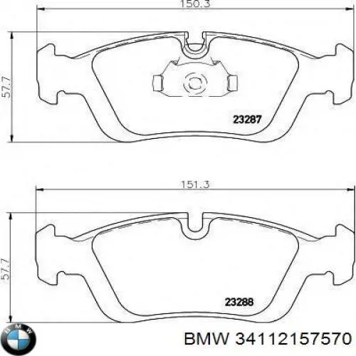 Comprar 34112157570 BMW Pastillas delanteras de freno