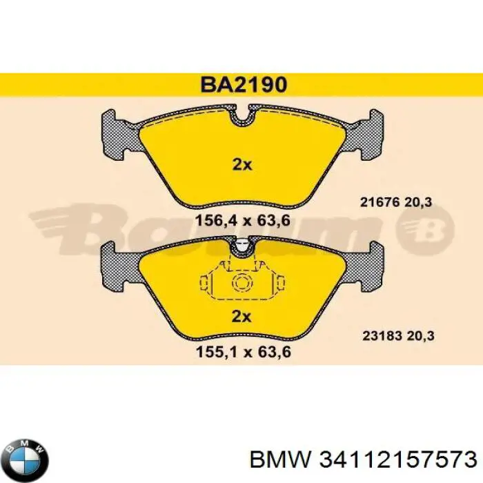 Pastillas de freno delanteras BMW 34112157573