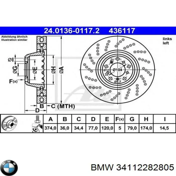 34112282805 BMW Discos