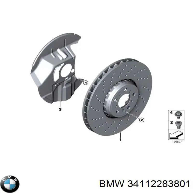 34112283801 BMW Freno de disco trasero