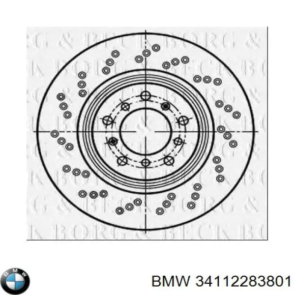 34112283801 BMW disco de freno trasero
