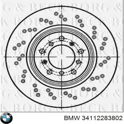 34112283802 BMW disco de freno trasero