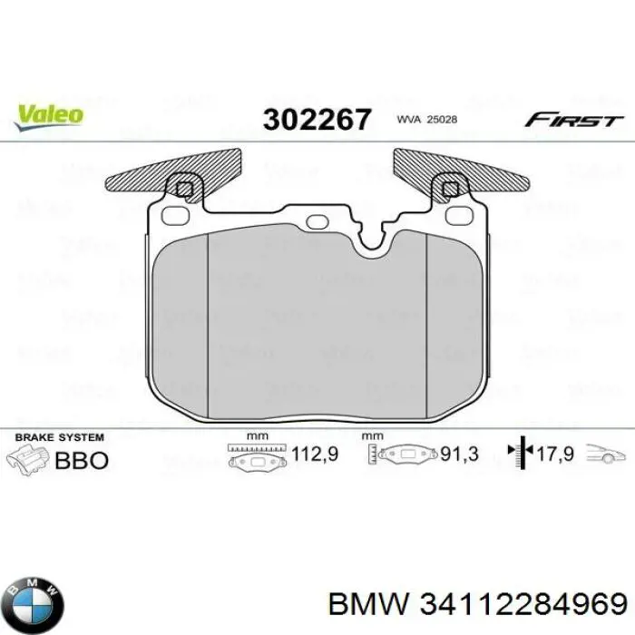 Comprar 34112284969 BMW Pastillas delanteras de freno