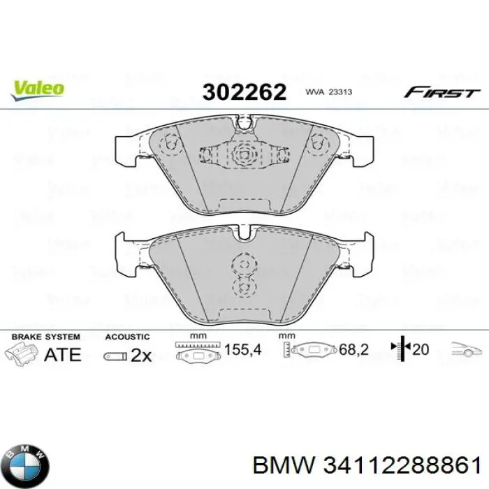 Pastillas de freno 34112288861 BMW