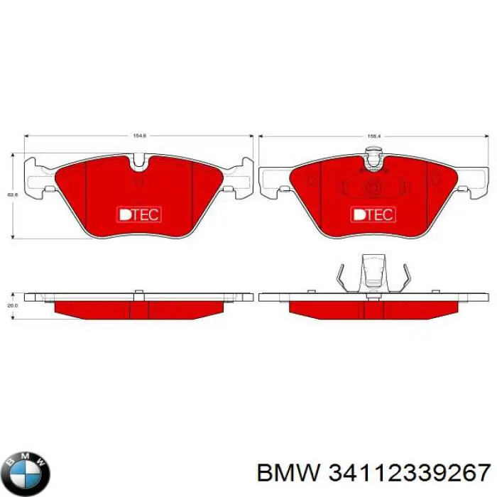 Pastillas de freno delanteras BMW 34112339267