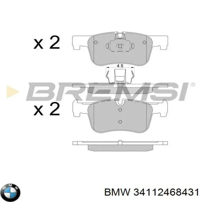 Pastillas de freno delanteras BMW 34112468431