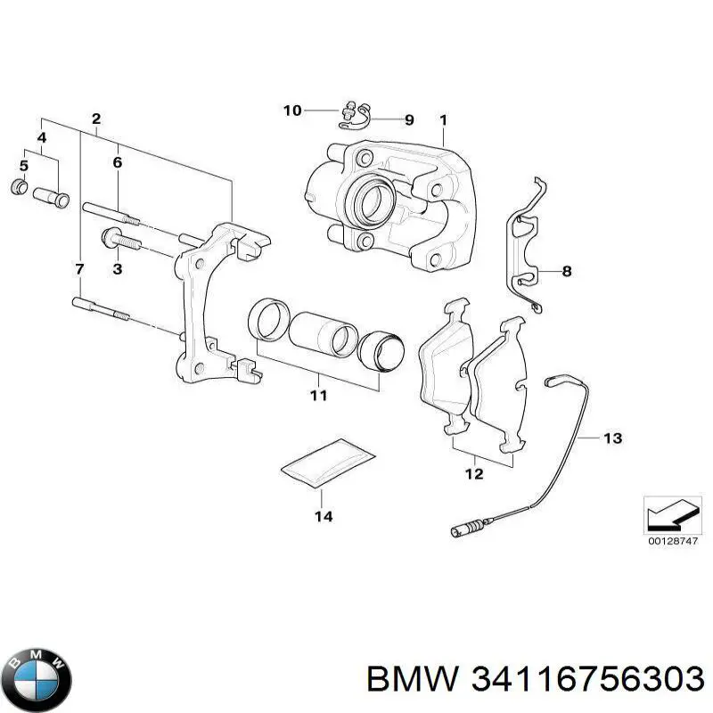 Pinza de freno delantera izquierda BMW 34116756303 precio, desde 89,25 EUR