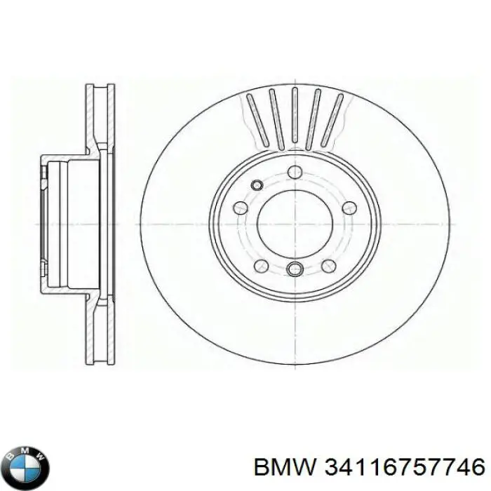 Disco de freno delantero BMW 34116757746