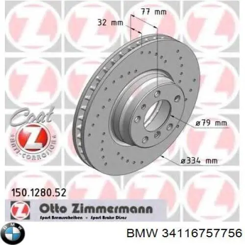 34116757756 BMW Discos