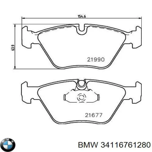 34116761280 BMW Pastillas delanteras