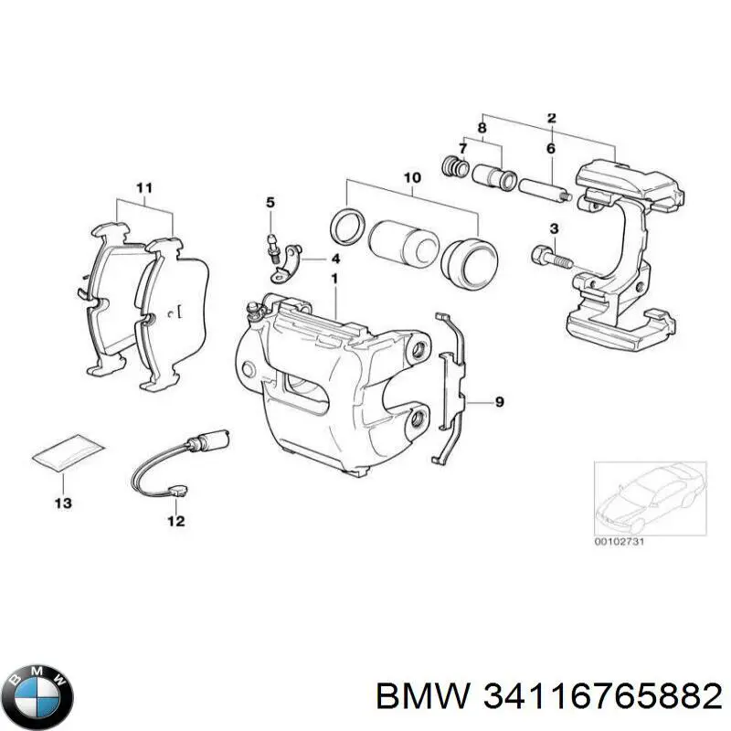 Comprar 34116765882 BMW Pinza de freno delantera derecha