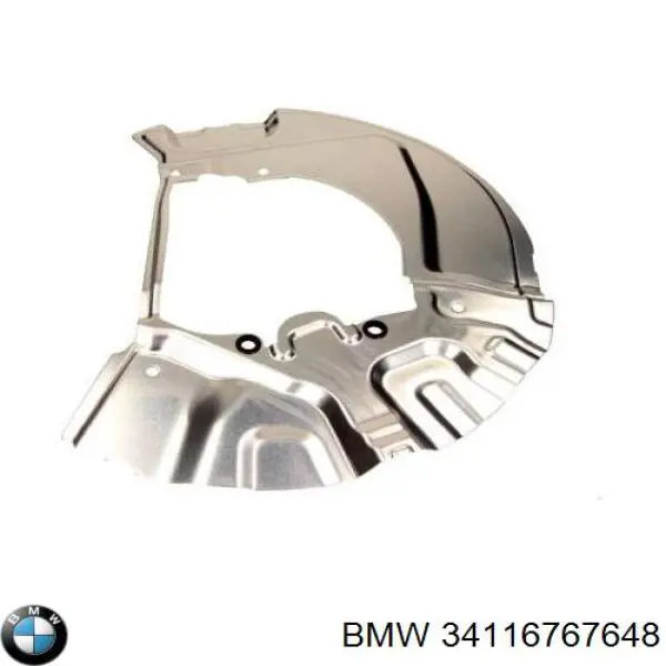 34116767648 BMW chapa protectora contra salpicaduras, disco de freno delantero derecho
