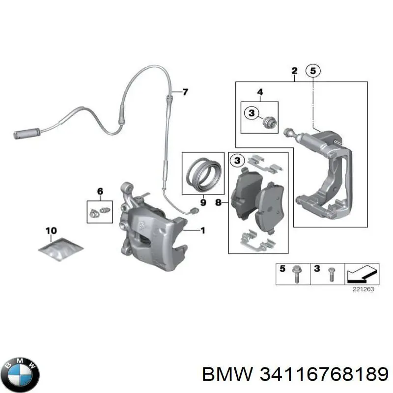 Kit de reparación, pinza de freno trasero BMW 34116768189 precio, desde 10,40 EUR