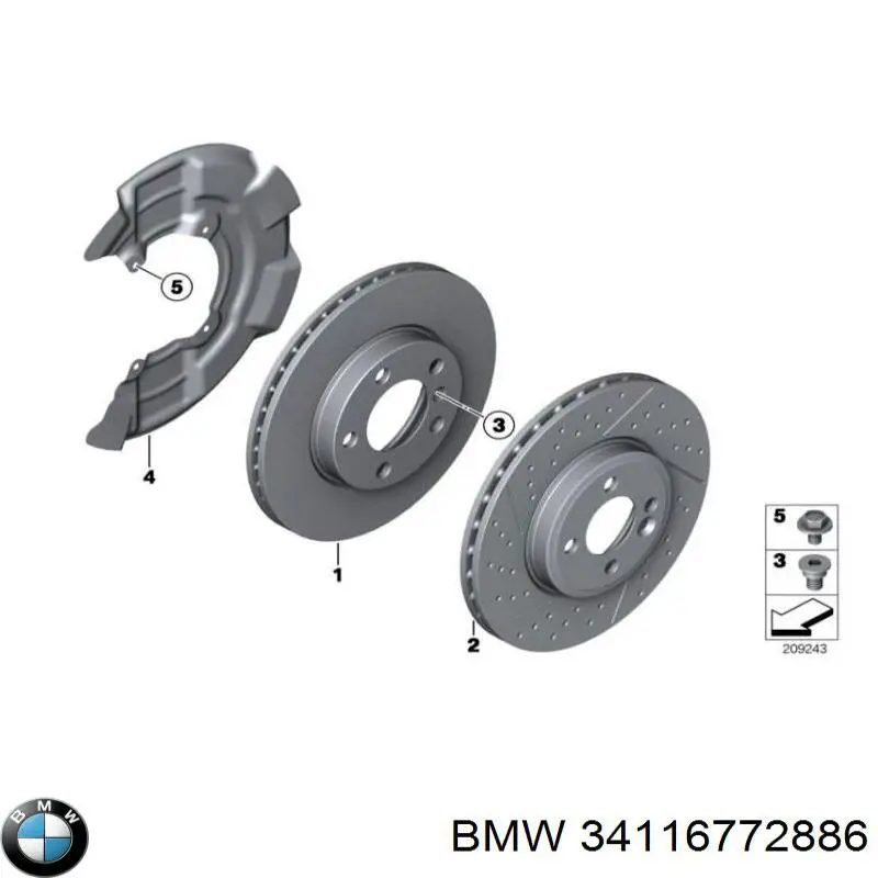 34116772886 BMW Mangueta delantera derecha