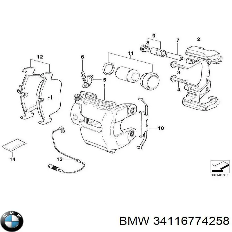 34116774258 BMW Pastillas delanteras