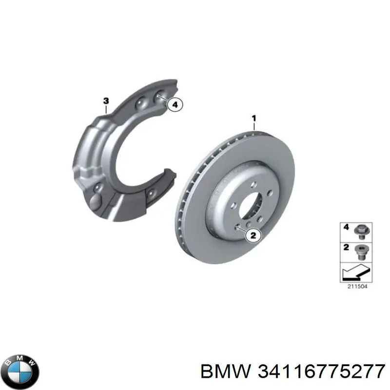Disco de freno delantero BMW 34116775277