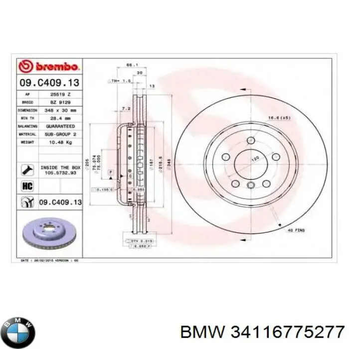 34116775277 BMW Discos