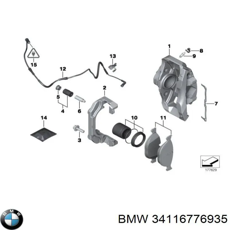 34116776935 BMW juego de reparación, pinza de freno delantero