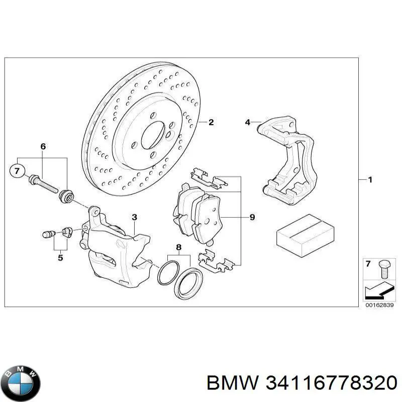 Pastillas de freno 34116778320 BMW