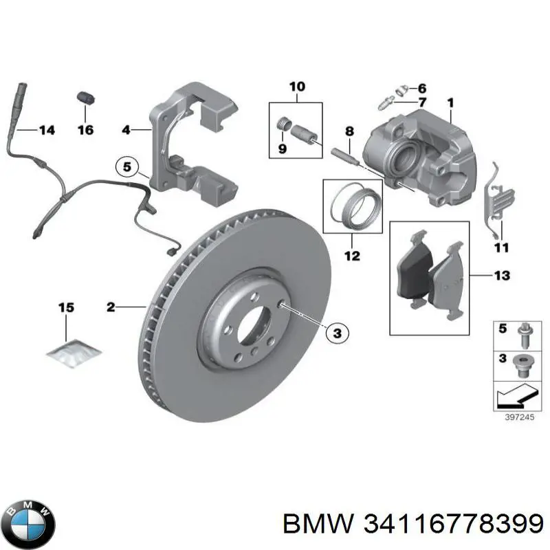 34116778399 BMW Soporte, pinza de freno delantera