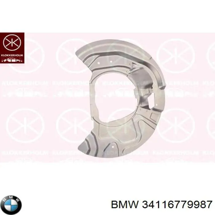 34116779987 BMW chapa protectora contra salpicaduras, disco de freno delantero izquierdo