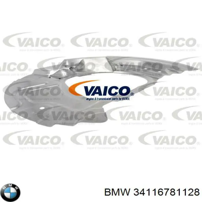 34116781128 BMW chapa protectora contra salpicaduras, disco de freno delantero derecho