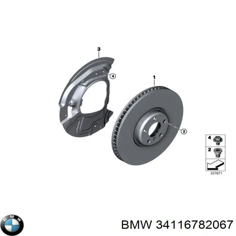 34116782067 BMW disco de freno delantero