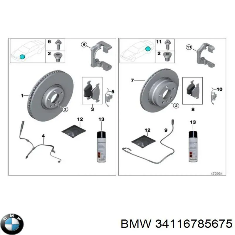 Freno de disco delantero BMW 34116785675